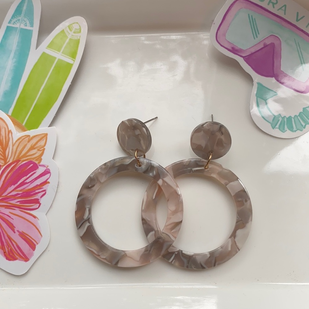 Circle Drop Earrings - Picture 3 of 5